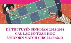 Đề thi tuyển sinh năm 2023 - 2024 câu lạc bộ toán học Unicorn Math Circle (Phần I)